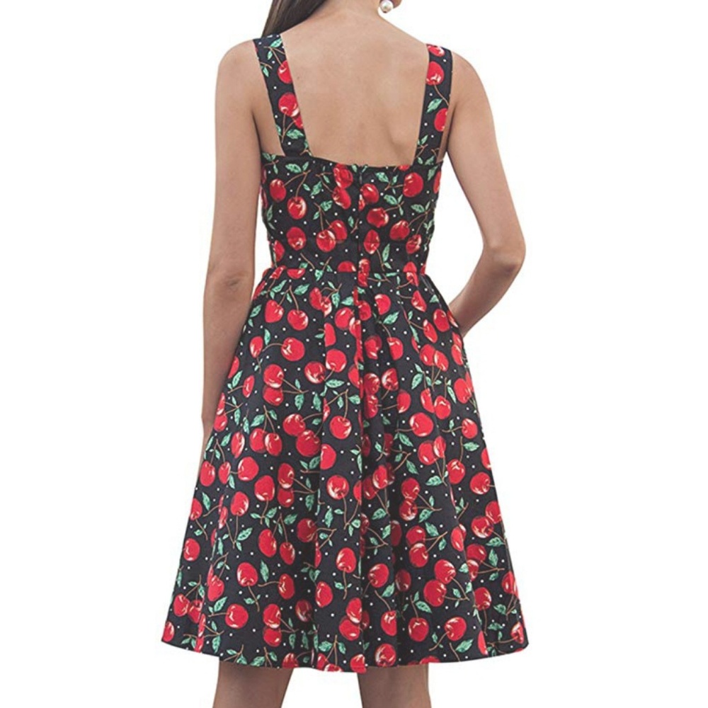 NWT 50s Retro Rockabilly Pinup Cherries Dress - Picture 2 of 6